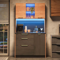 Stylish Kitchen Cabinet, Black Worktop