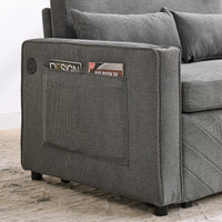 3-in-1 Minimalist Light Luxury 2-Seater Sofa Bed, Slide-to-Transform Design