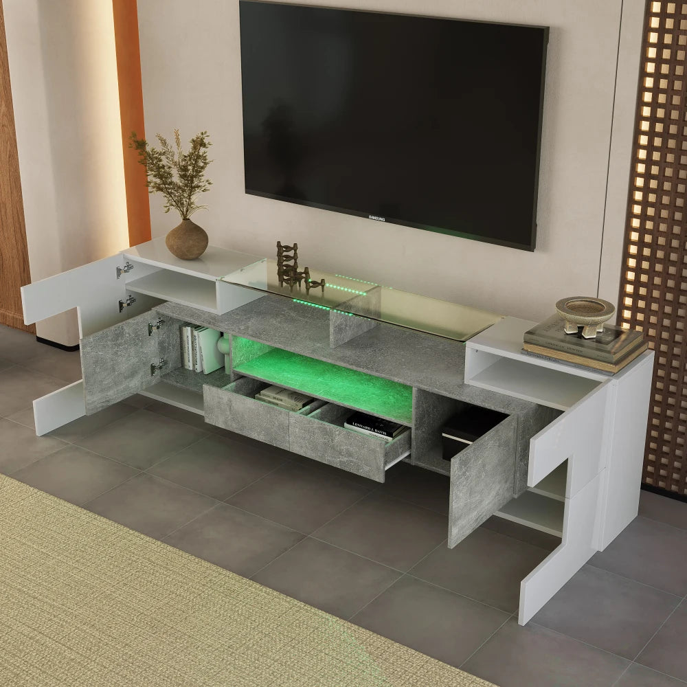 L200 X W35 X H60(cm) High Gloss TV Cabinet, Living Room Lowboard