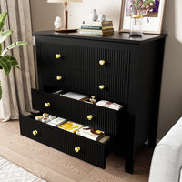 Modern Sideboard, Chest of Drawers with Special Doors, Gold Handles