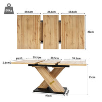 Wooden Dining Table Telescopic, Kitchen Table, Modern Style Pull-out Table