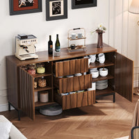 Sideboard 150cm, 3 Drawers, Large Sideboard, Kitchen Cabinet