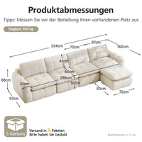 4-Seater Frameless U-Module Modular Sofa