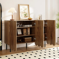 Modern Wooden Sideboard with 120x35x80 Cm Handle-free