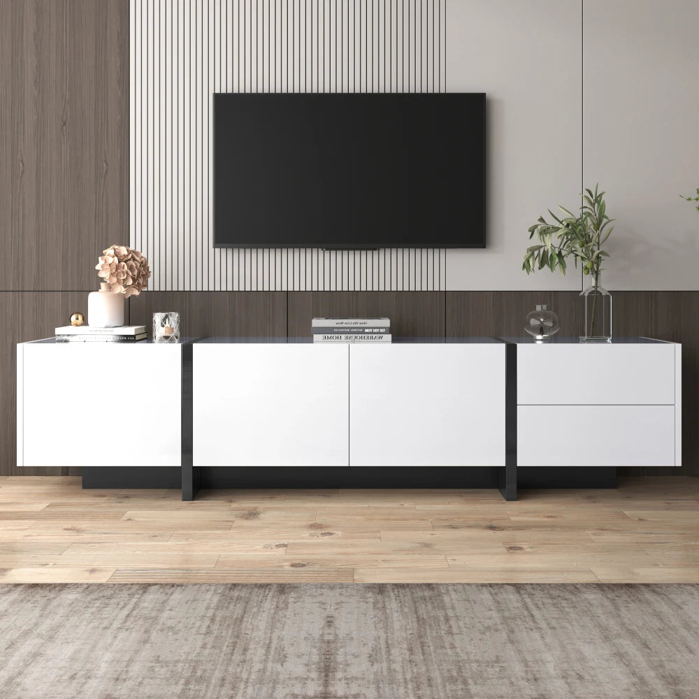 Moderne TV-bord 190 cm med 3 låger og 2 skuffer