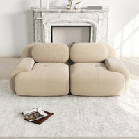 Loveseat-sofa med buede armlæn og skridsikker bund