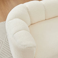 Modern Chenille Chaise Longue, Wavy Backrest Design