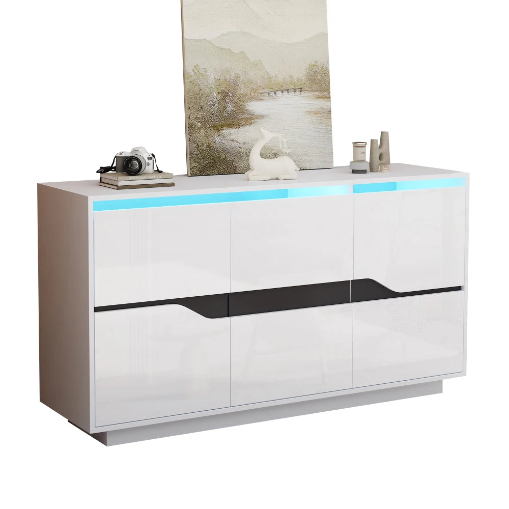 Living Room Cabinet, with 3 Doors, with Adjustable Partitions
