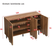 Modern Wooden Sideboard with 120x35x80 Cm Handle-free
