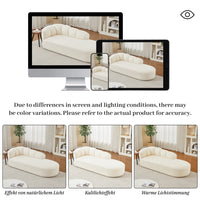 Modern Chenille Chaise Longue, Wavy Backrest Design
