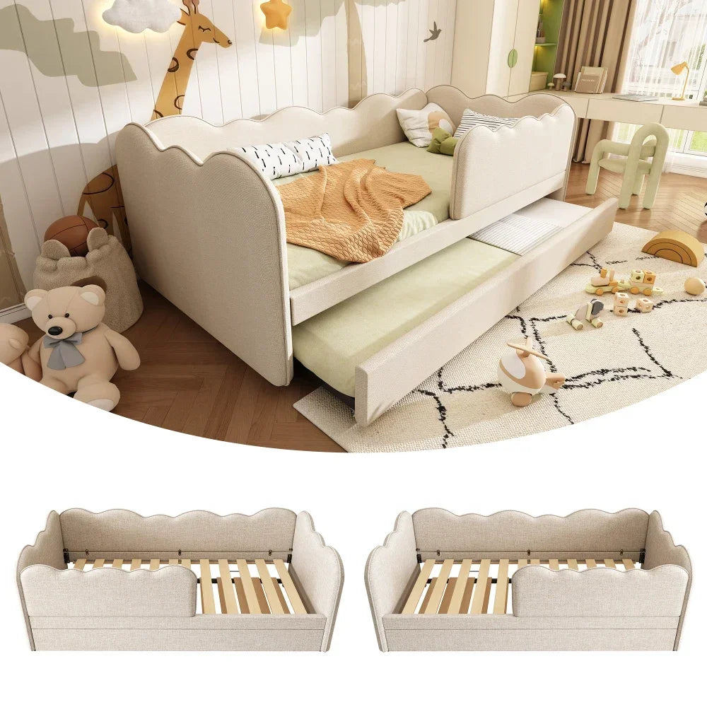 Modern Upholstered Bed Daybed 90x190cm, with Pull-out Bed 90x190cm
