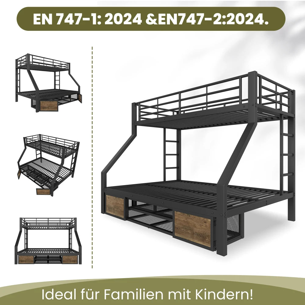 90 X 200cm, 140 X 200cm, Bedroom Bunk Bed