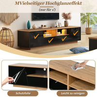 180×40×46cm High Gloss TV Stand Lowboard with 2 Drawers & 2 Storage Cabinets