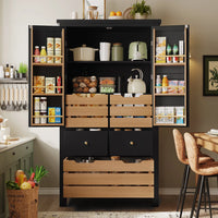 80x40x140cm Kitchen Cabinet, Multi-purpose Buffet, Snack Cabinet
