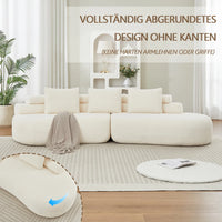 Modern Armless Modular Chenille Sofa, Curved Cashew Shape Design