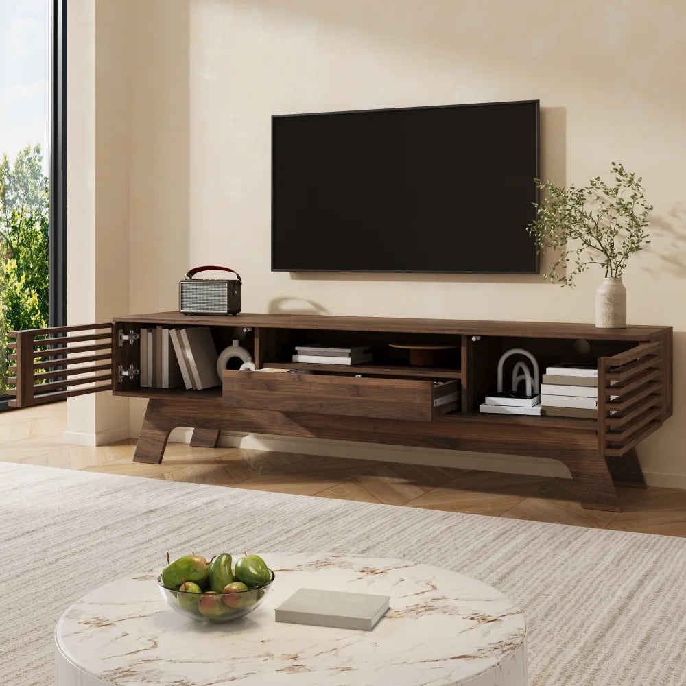 150 X 35 X 44 Cm Tv Lowboard Tv Cabinet, Mdf Laminated Tv Stand with Doors