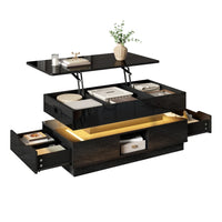 High Gloss Lift Top Coffee Table with LED Light