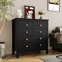 Modern Sideboard, Chest of Drawers with Special Doors, Gold Handles