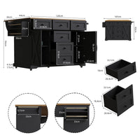 High Quality Kitchen Island, with Wood Grating & Large Storage