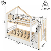 90x200cm & 140x200cm Hydraulic Lift Bunk Bed Frame with Protective Bed Grille Guard