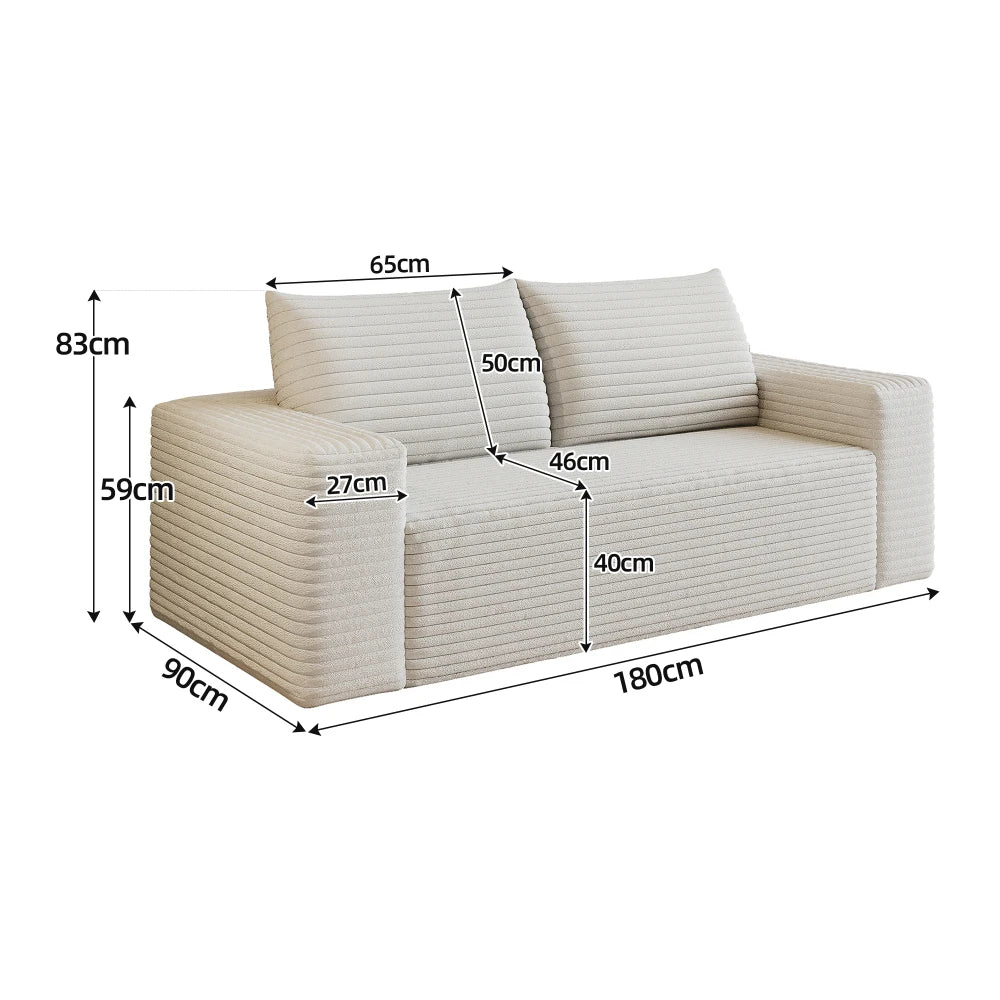 180cm Comfortable Corduroy Loveseat Sofa