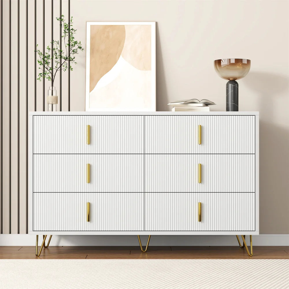 Modern Sideboard with 6 Drawers, Chest of Drawers and Plenty of Storage