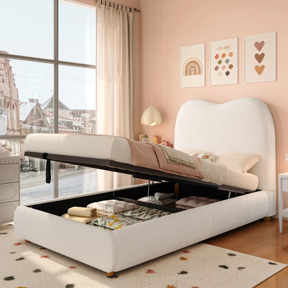 90 X 200cm Modern Upholstered Bed, Baby Cot, Hydraulic Functional Bed