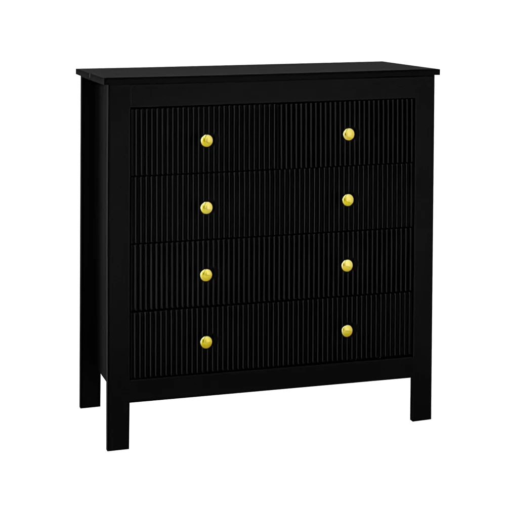 Modern Sideboard, Chest of Drawers with Special Doors, Gold Handles