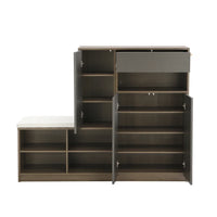 Shoe Storage Bench Shoe Wardrobe, Shoe Rack with Padded Seat