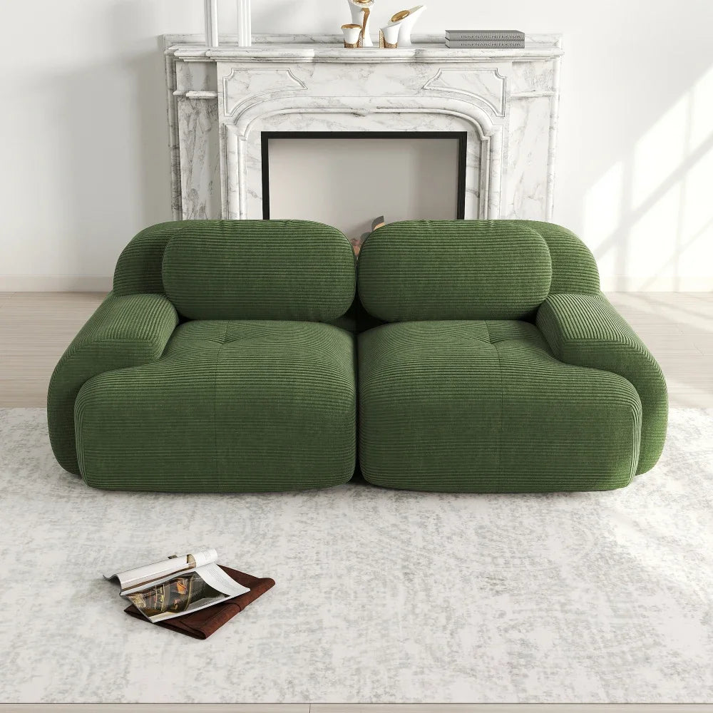 82'' Loveseat Sofa with Curved Armrests and Non-slip Bottom
