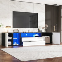 High Gloss LED Low Board TV Cabinet, TV Stand with 2 Drawers and 2 Cabinets