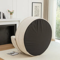 Round Sofa with 5 Pillows, Multi-Functional Reading Chair with Ottoman