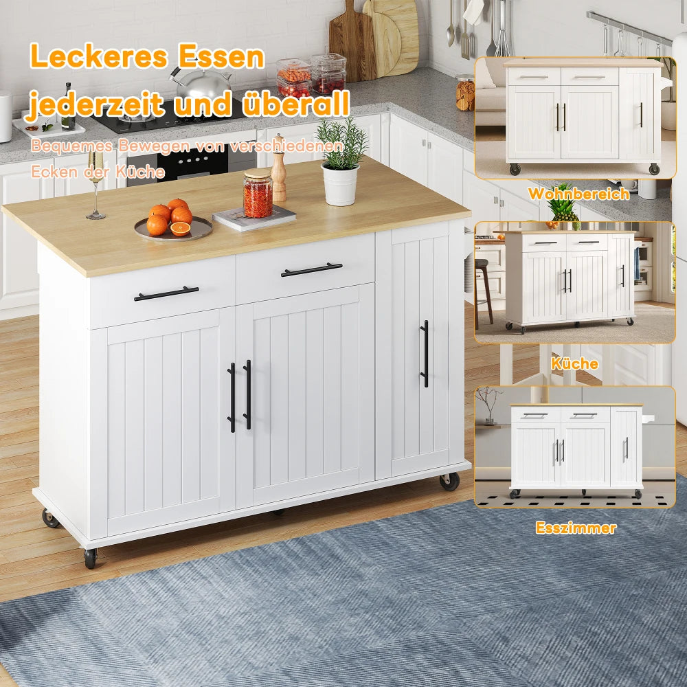 Kitchen Island with Drop Leaf