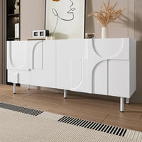 Modern Geometric Sideboard, with Irregular Curves, Living Room Cabinet