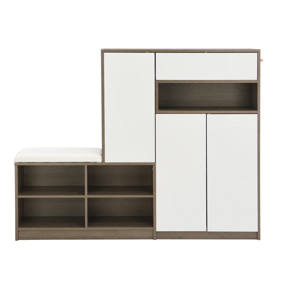 Shoe Cabinet, Shoe Bench, Shoe Rack with Padded Seat