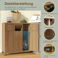 Rolling Trash Can Cabinet with Wheels