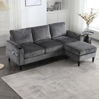Elegant 4-personers sofa med skammel og opbevaring