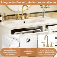 90 X 46 X 87cm Bathroom Cabinet, Silent Drawer Damping