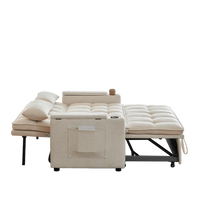 142cm Wide 3‑in‑1 Reclining Convertible Sofa Bed