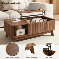 Modern Coffee Table with Lifting Function, Wave Optics