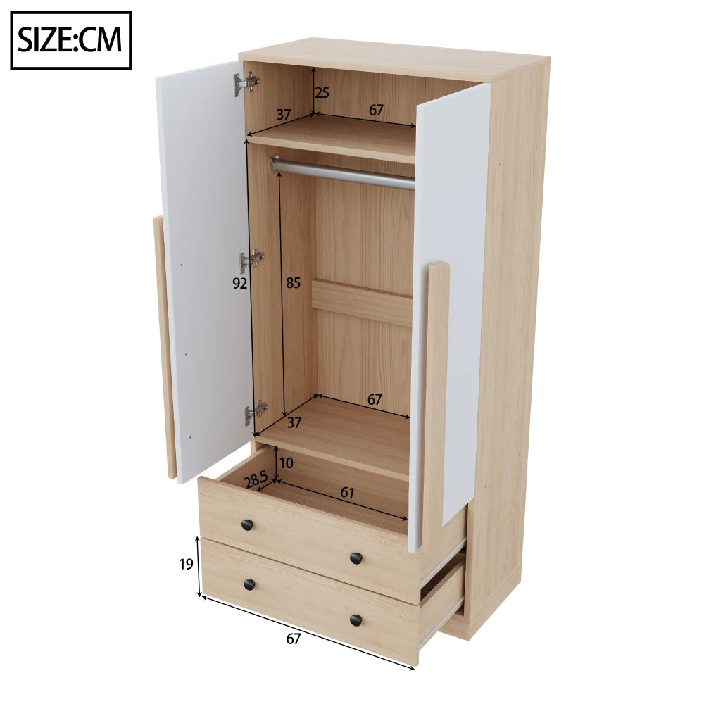 70*40*170cm Modern Wardrobe, with Drawers and Storage Compartments