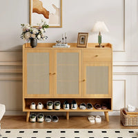 Shoe Cabinet, Shoe Rack with 3 Doors and1 Drawers and 5 Shelves