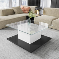Modern Living Room Coffee Table, High-gloss Glass Coffee Table